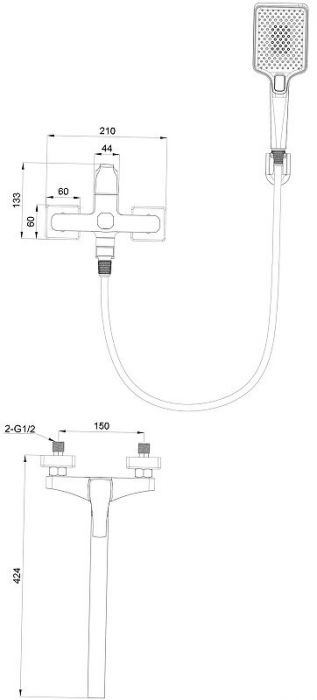 Смеситель для ванны Wonzon & Woghand Flex WW-639906-CR универсальный цвет Хром