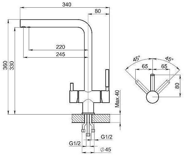 Смеситель для кухни Granula Kitchen Space 7011 цвет Черный матовый
