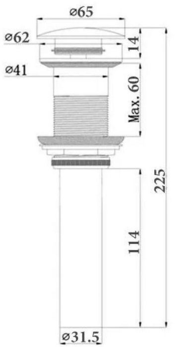 Донный клапан Comforty DK-01CH 00-00018884 click-clack Хром