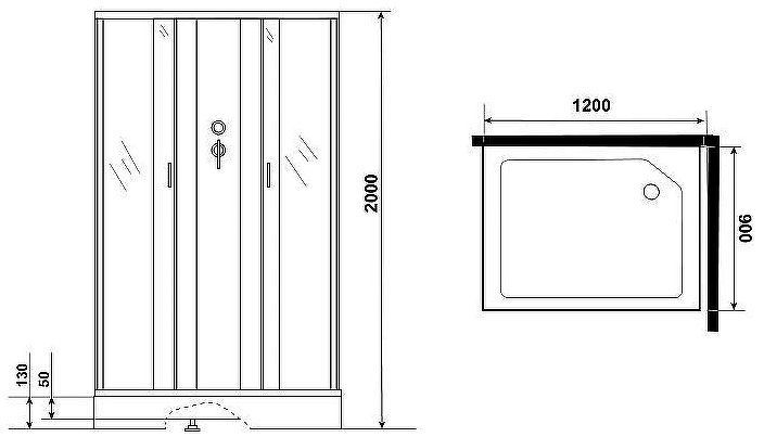Душевая кабина Niagara Classic 120х90 NG-43295-14QBKG с гидромассажем