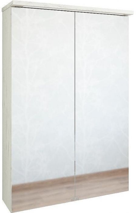 Зеркальный шкаф Sanflor Чикаго 60 С08222 с подсветкой Дуб крафт белый