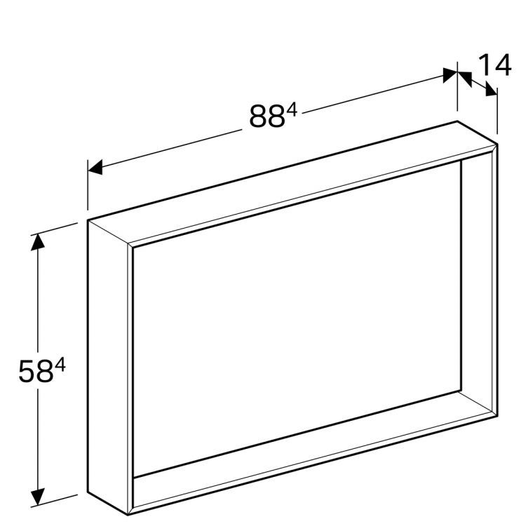 Зеркало Geberit Citterio с подсветкой 88.4x58.4x14, темный дуб [500.572.JJ.1]