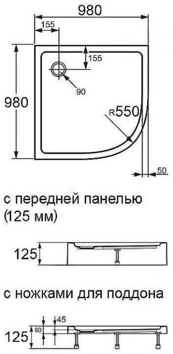 Акриловый поддон для душа Agger A01-100TCR/T 100x100 с антискользящим покрытием
