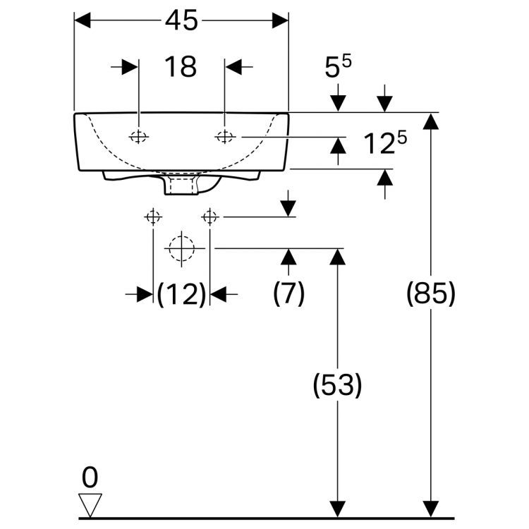 Раковина Geberit Renova Nr.1 Plan, 272145000