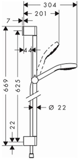 Hansgrohe Croma Select E Душевой гарнитур, цвет: хром