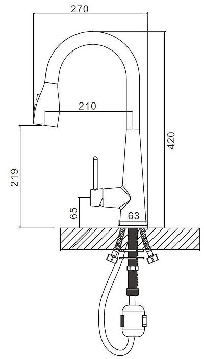 Смеситель для кухни Belz B74816-7 цвет Черный