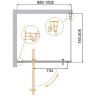 Душевой уголок Cezares Molveno 100x80 MOLVENO-AH-1-100/80-C-Cr-IV профиль Хром стекло прозрачное