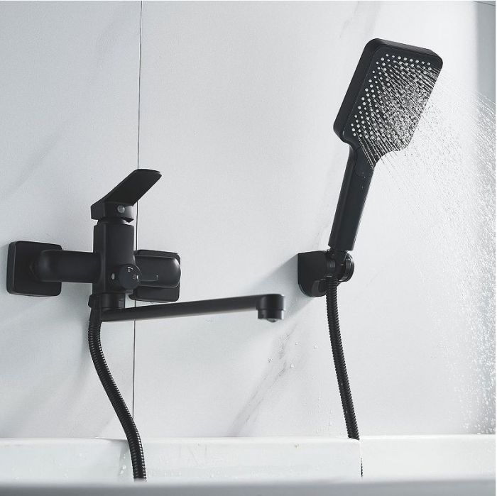 Смеситель для ванны Shevanik S9922H универсальный цвет Черный