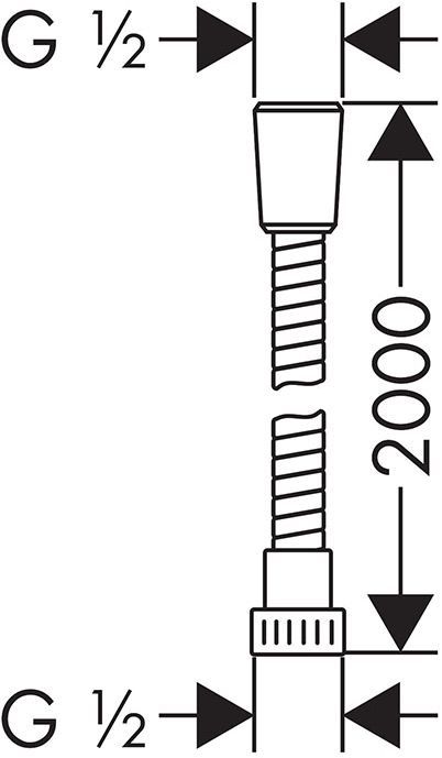 Hansgrohe Metaflex Шланг для душа 2м, цвет: хром