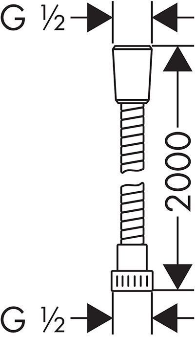 Hansgrohe Metaflex Шланг для душа 2м, цвет: хром