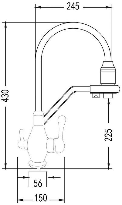Смеситель для кухни Rose R858L цвет Сатин Серый Смеситель для кухни Rose R858L цвет Сатин Серый
