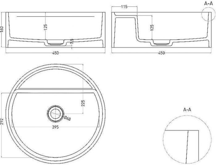 Раковина-чаша Salini Armonia Top 02 45 130126M Белая матовая