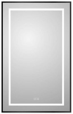 Зеркало BelBagno Kraft 50 SPC-KRAFT-500-800-LED-TCH-WARM-NERO с подсветкой Черное с сенсорным выключателем и подогревом