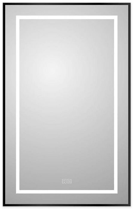 Зеркало BelBagno Kraft 50 SPC-KRAFT-500-800-LED-TCH-WARM-NERO с подсветкой Черное с сенсорным выключателем и подогревом