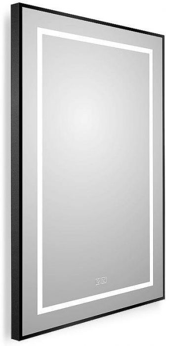 Зеркало BelBagno Kraft 50 SPC-KRAFT-500-800-LED-TCH-WARM-NERO с подсветкой Черное с сенсорным выключателем и подогревом