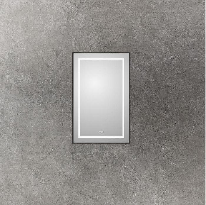 Зеркало BelBagno Kraft 50 SPC-KRAFT-500-800-LED-TCH-WARM-NERO с подсветкой Черное с сенсорным выключателем и подогревом