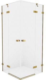 Душевой уголок New Trendy Avexa Gold 110х120 EXK-1888 профиль Брашированное золото стекло прозрачное