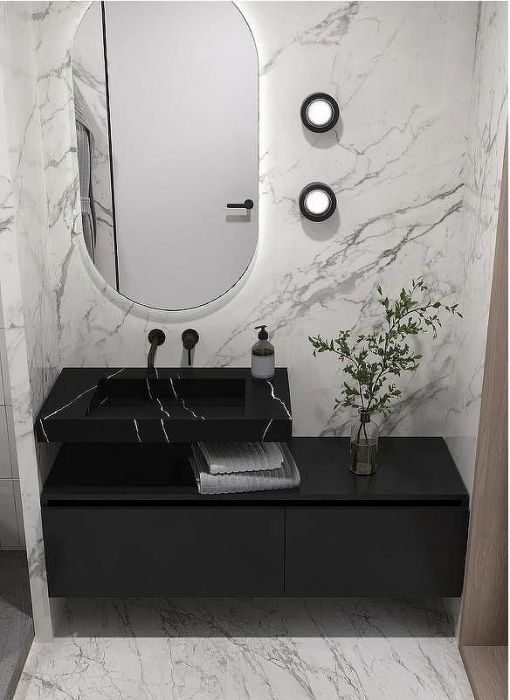 Раковина Boheme Armadi Art Flat 80 859-080-NM Черный мрамор