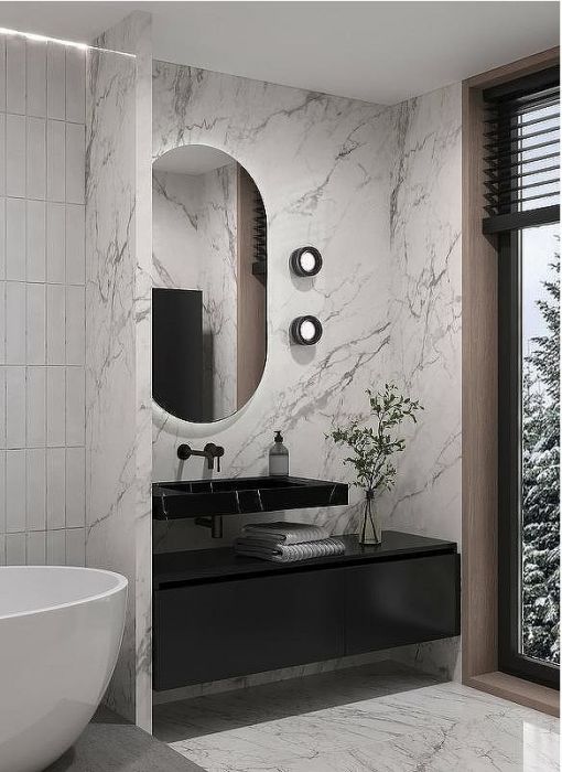 Раковина Boheme Armadi Art Flat 80 859-080-NM Черный мрамор