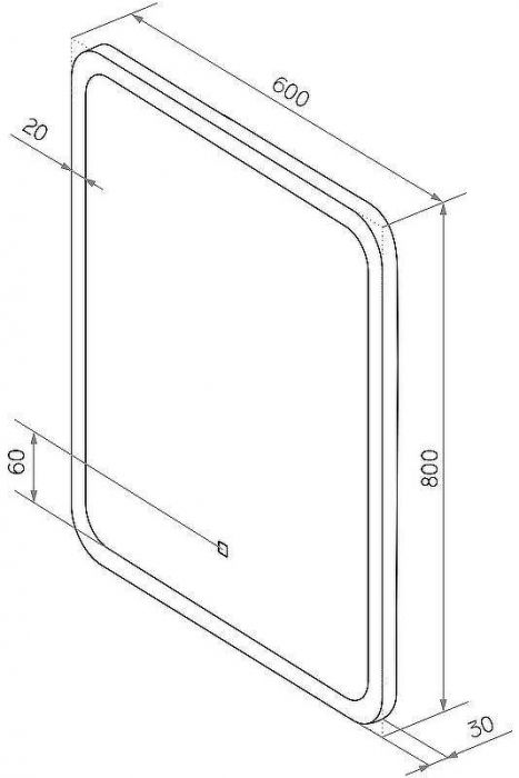 Зеркало Sintesi Bono 60 SIN-SPEC-BONO-60 с подсветкой с сенсорным выключателем
