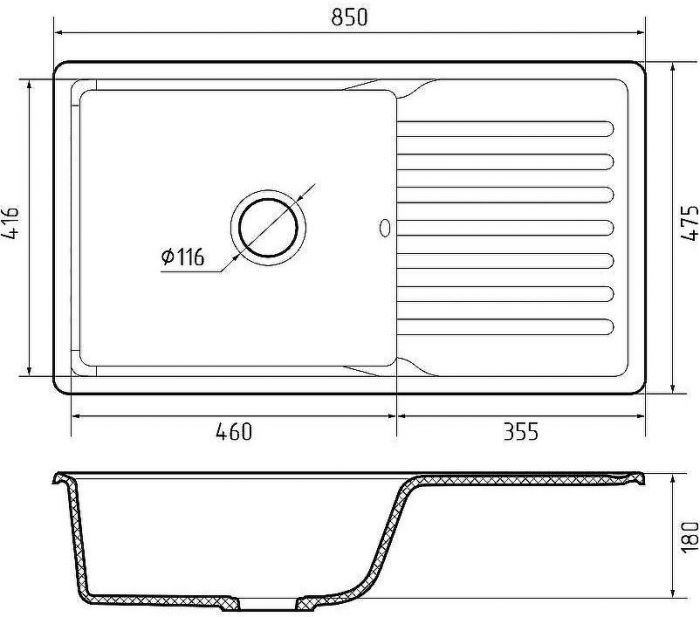 Кухонная мойка GranFest Quarz GF-ZW73 Черная