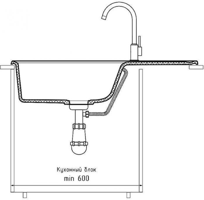 Кухонная мойка GranFest Quarz GF-ZW73 Черная