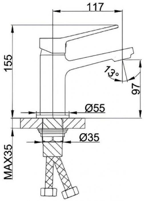Смеситель для раковины Frap H62 F1062 Черный матовый