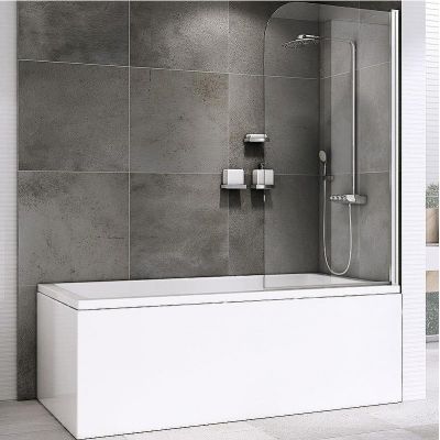 Шторка на ванну Abber Ewiges Wasser 100х140 AG52100 профиль Хром стекло прозрачное
