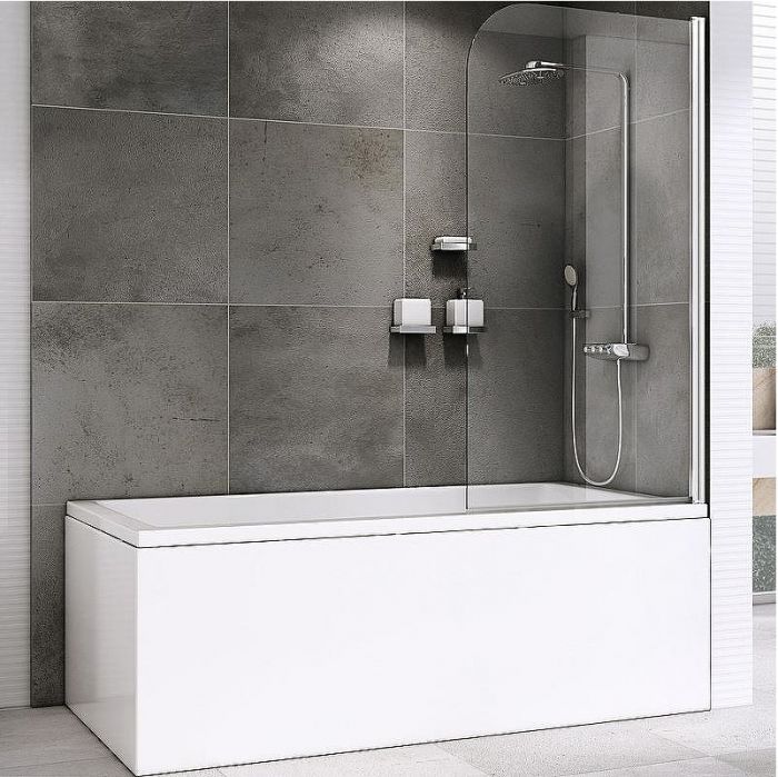 Шторка на ванну Abber Ewiges Wasser 100х140 AG52100 профиль Хром стекло прозрачное