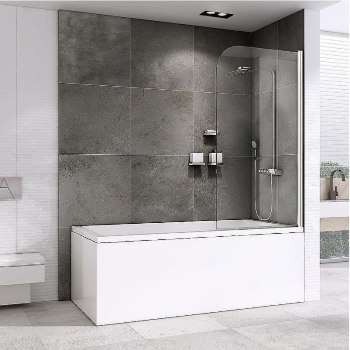 Шторка на ванну Abber Ewiges Wasser 100х140 AG52100 профиль Хром стекло прозрачное