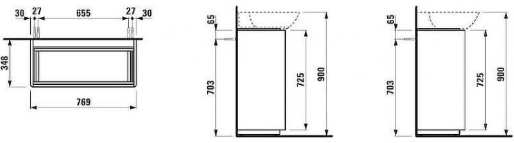Тумба под раковину Laufen Ino 77 4.0300.2.110.261.1 Белая глянцевая