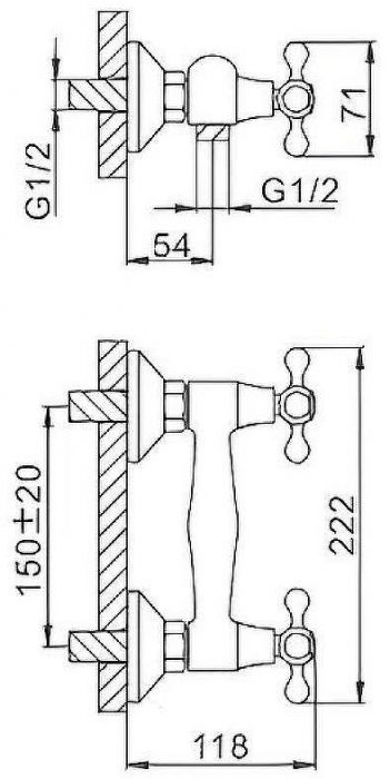 Смеситель для душа Frap H08 F2008 Хром