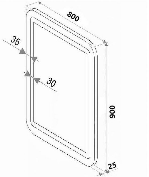Зеркало Континент Lucia 800х900 ЗЛП627 с подсветкой с сенсорным выключателем