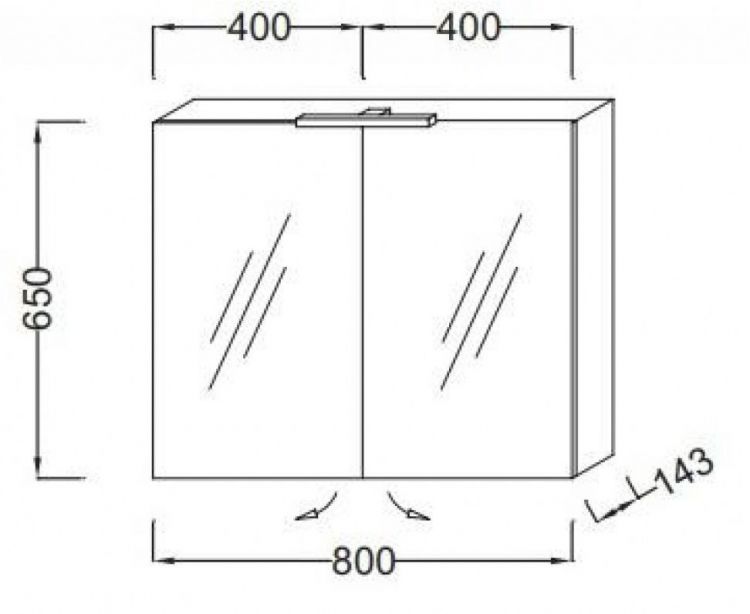 Шкаф-зеркало Jacob Delafon 80x65 см EB796RU-E70 с подсветкой арлингтонгский дуб