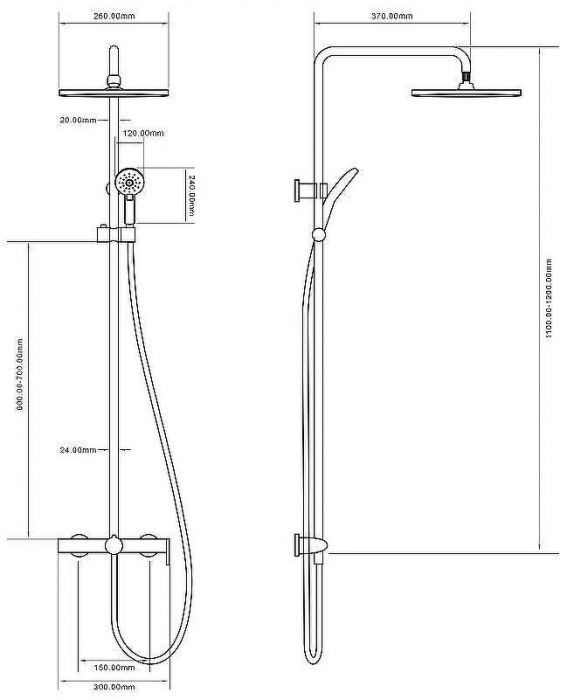 Душевая система Royce Voodoo RCS-113101GR Оружейная сталь