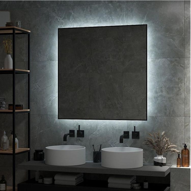 Зеркало DIWO Элиста 100 ЗЛП1739 с подсветкой цвет Черный с бесконтактным выключателем