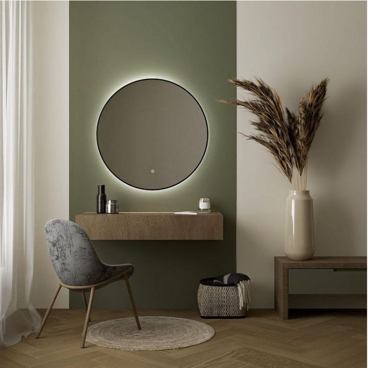 Зеркало Fixsen FX-1080B 80 с подсветкой цвет Черный с сенсорным выключателем и диммером