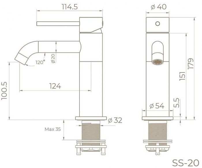 Смеситель для раковины Knotlor Eclipse SS-20/GM цвет Вороненая сталь