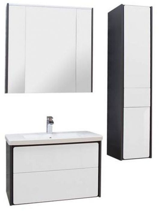 Зеркальный шкаф Roca Ronda 80 ZRU9302970 с подсветкой Белый глянец Антрацит