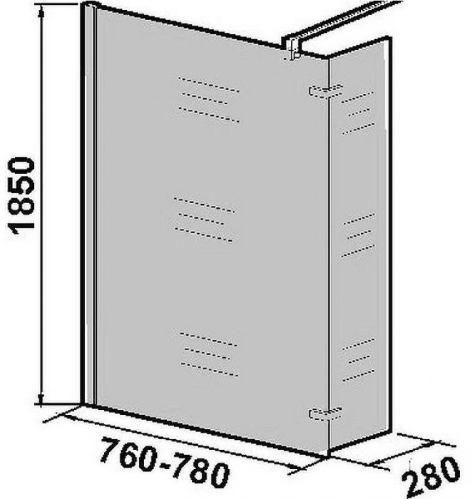 Душевая перегородка WeltWasser WW400 80G+30G 10000002946 профиль Хром стекло прозрачное