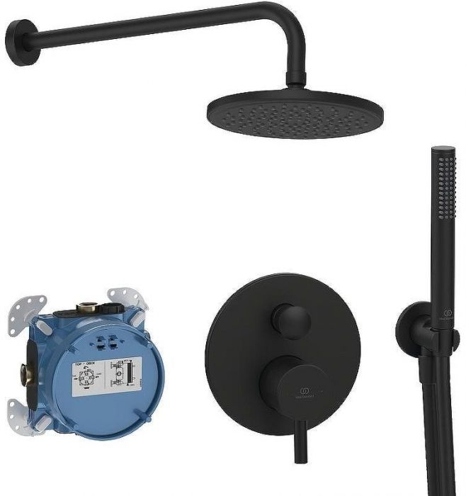 Душевая система Ideal Standard Ceraline BD193XG Черная матовая