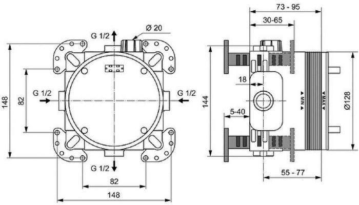 Душевая система Ideal Standard Ceraline BD193XG Черная матовая