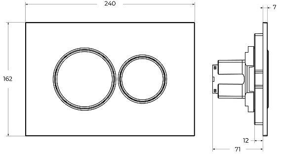 Клавиша смыва Cezares Pneumatic PN1-BTN-NOP цвет Черный матовый
