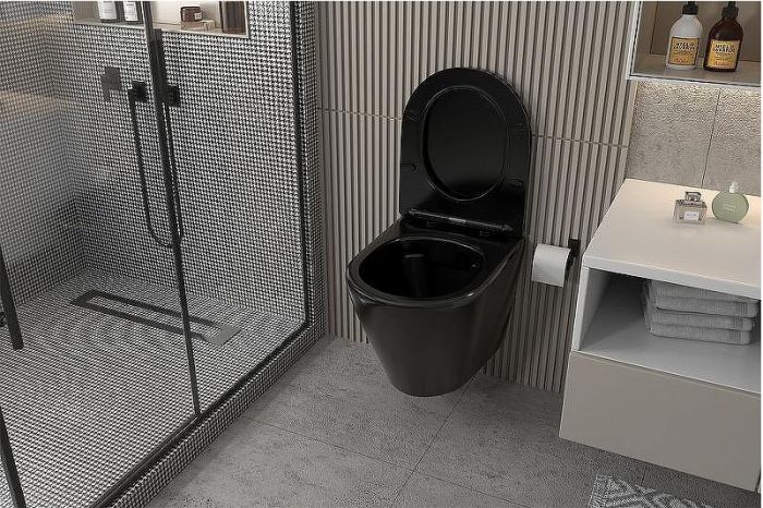 Унитаз Abber Bequem AC1102MB подвесной Черный матовый с сиденьем Микролифт