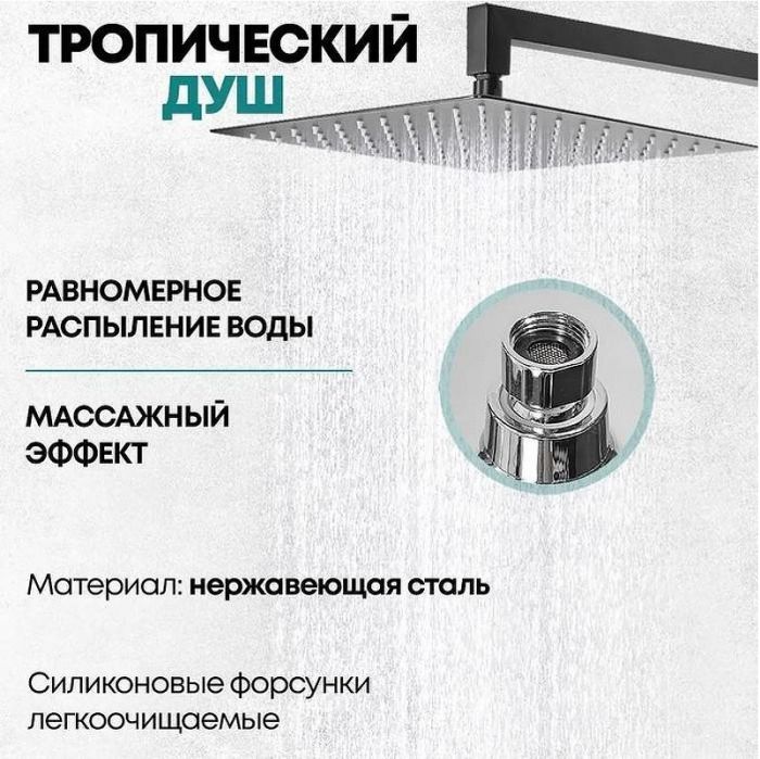 Душевая система Grocenberg GB5008BL Черная матовая