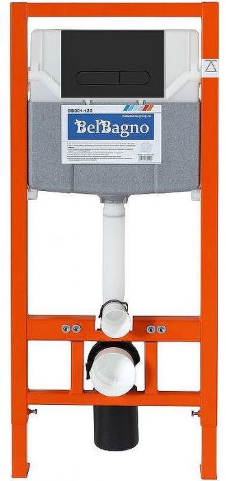Инсталляция BelBagno BB002-80/BB007-PR-NERO.M с Черной матовой клавишей смыва