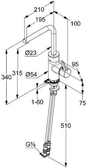 Смеситель для кухни Kludi E-Go 422306675 Черный матовый