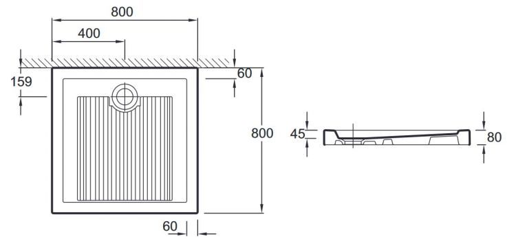 Душевой поддон встраиваемый Jacob Delafon KYREO 80x80 см, EN163-00 Душевой поддон встраиваемый Jacob Delafon KYREO 80x80 см, EN163-00