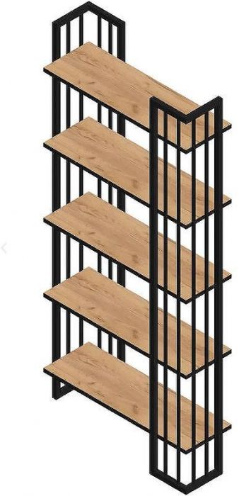 Стеллаж Sanflor Тетрис 1500 69 С20867 Дуб крафт золотой Черный муар