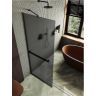 Душевая перегородка Maybah Glass MGD-736-6у 890x1950 в узком профиле Черный стекло графитовое матовое